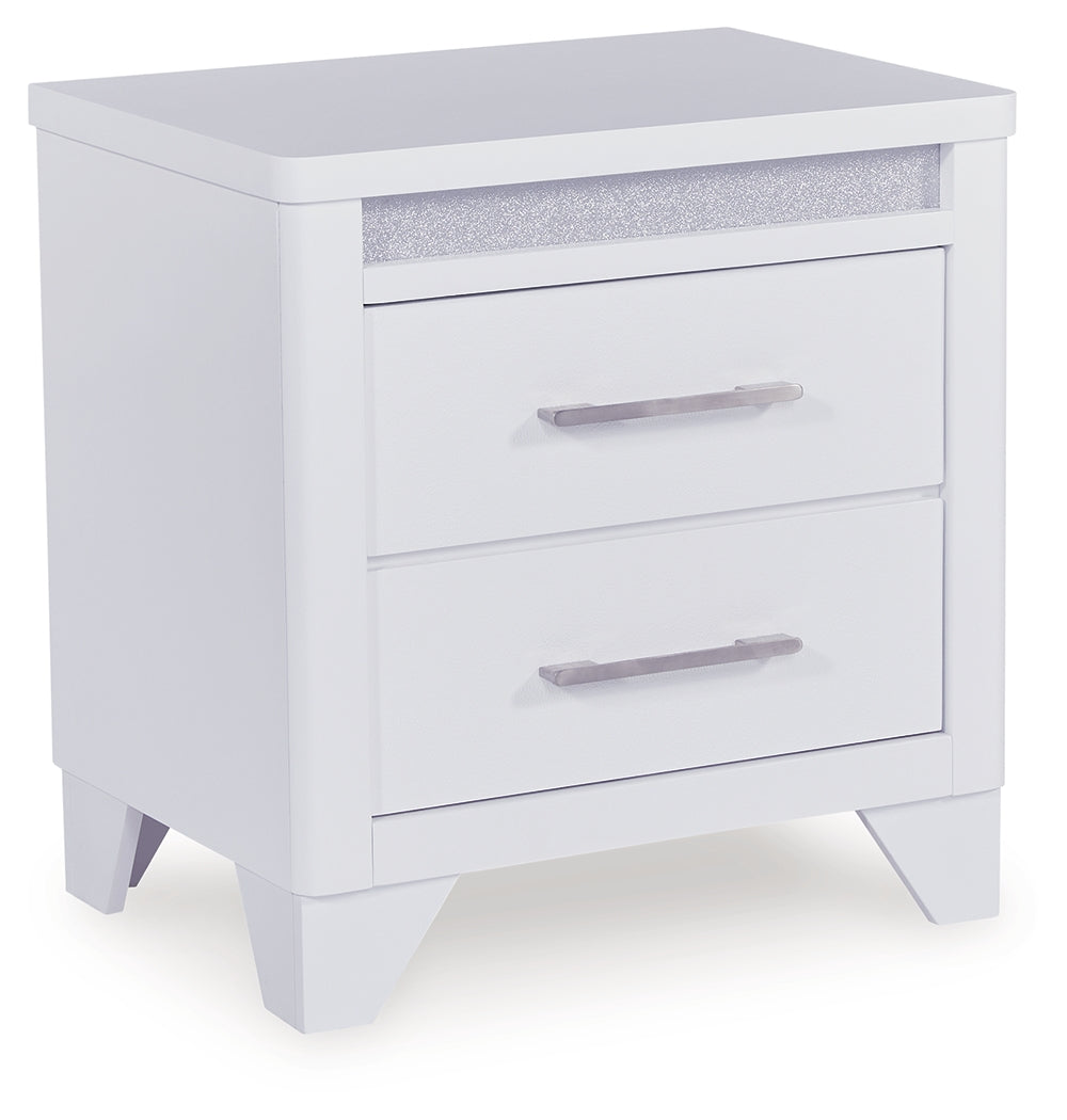 Jarlee White Queen Upholstered Panel Bed, Dresser, Mirror, Chest and 2 Nightstands from Ashley Furniture - Luna Furniture