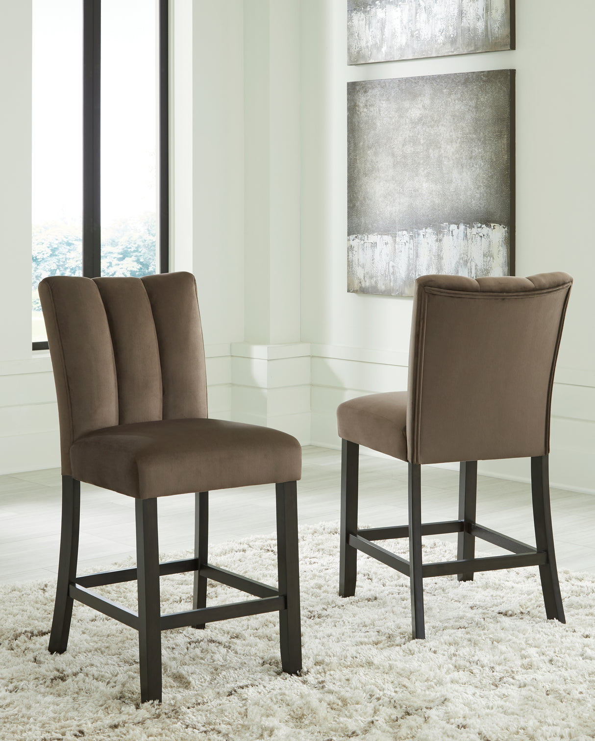 Jeshina Mocha Counter Height Barstool (Set of 2) from Ashley - Luna Furniture