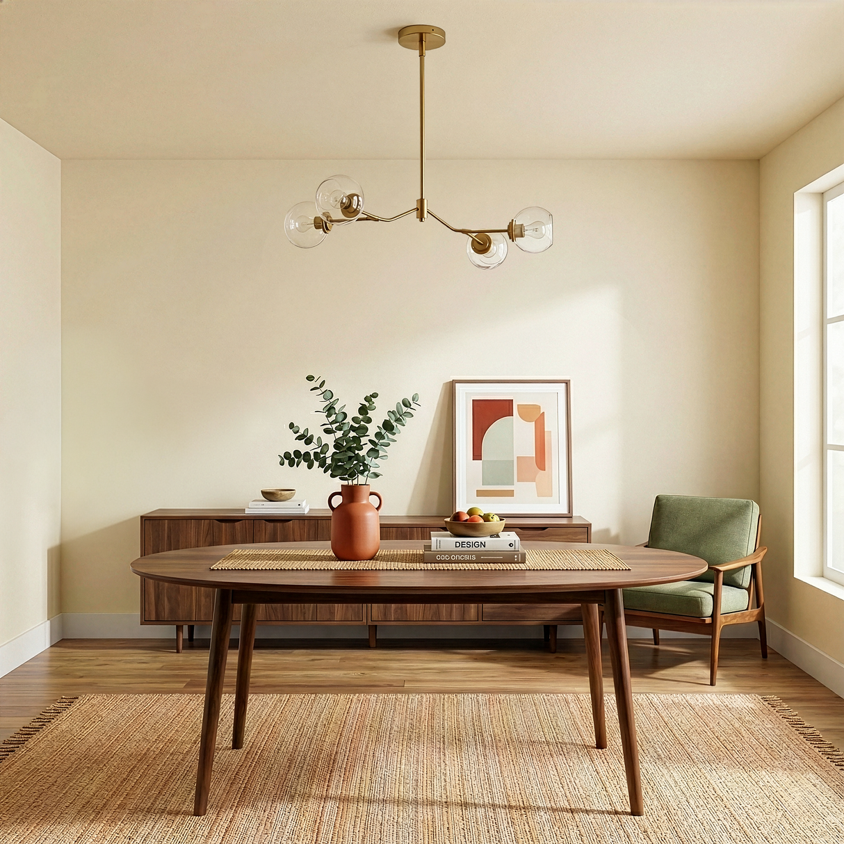 Jewel Four Lights Modern Farmhouse Chandelier Ceiling Hanging Light Fixture For Kitchen Island Dining Room 36"L × 20"W × 7.25"H with Clear Glass from Ashcroft Furniture - Luna Furniture