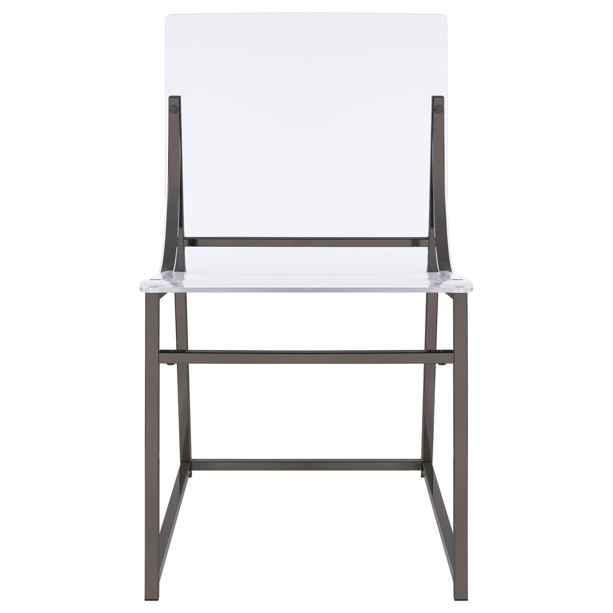 Jillian Black Nickel 5-piece Round Mirror Top Dining Set from Coaster - Luna Furniture