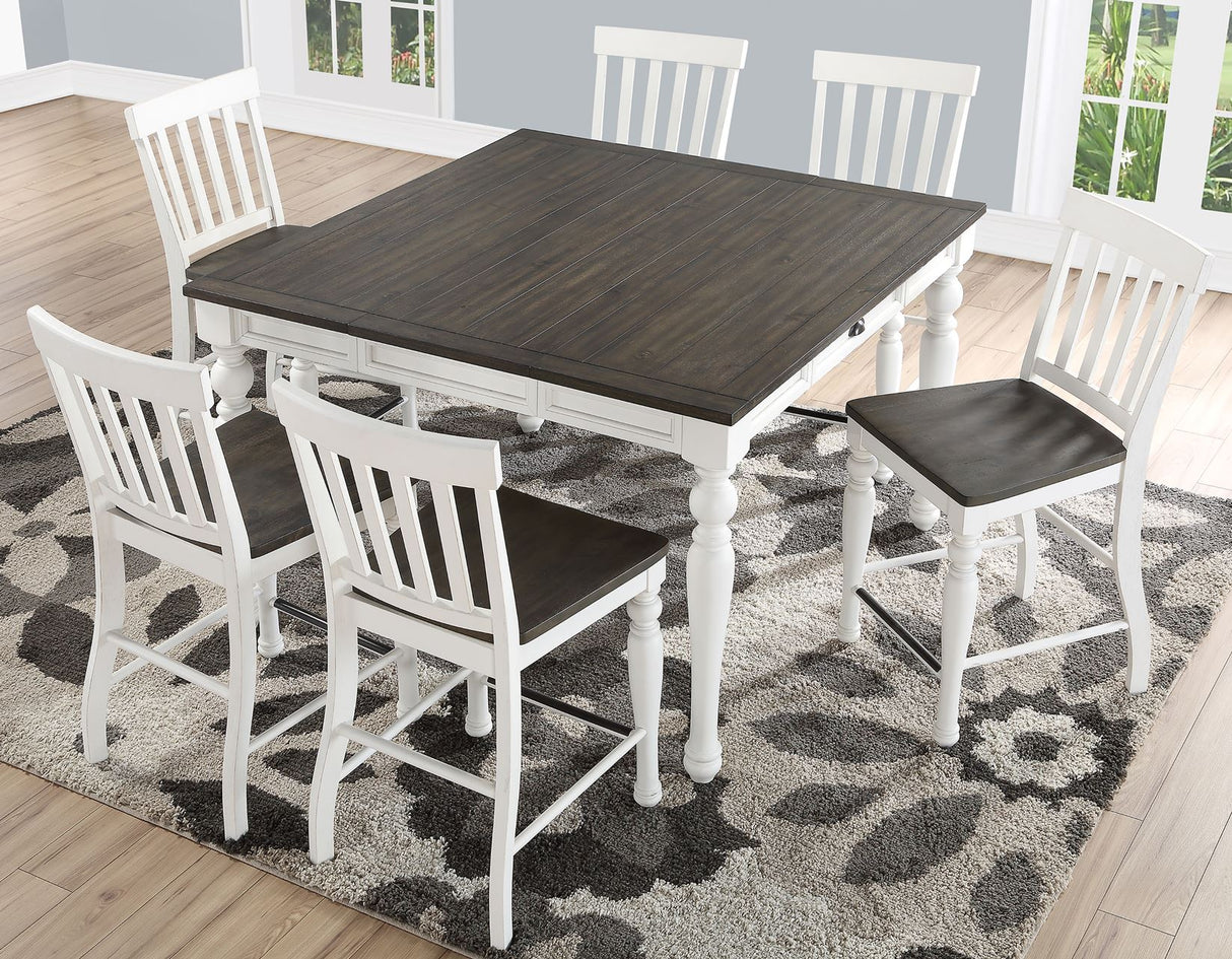 Joanna 7 Piece Counter Set(Counter Table & 6 Counter Chairs) from Steve Silver - Luna Furniture