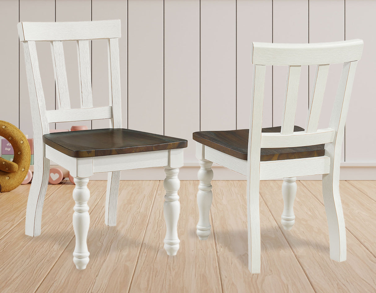 Joanna Mocha/Ivory Solid Wood Kids Dining Side Chair from Steve Silver - Luna Furniture