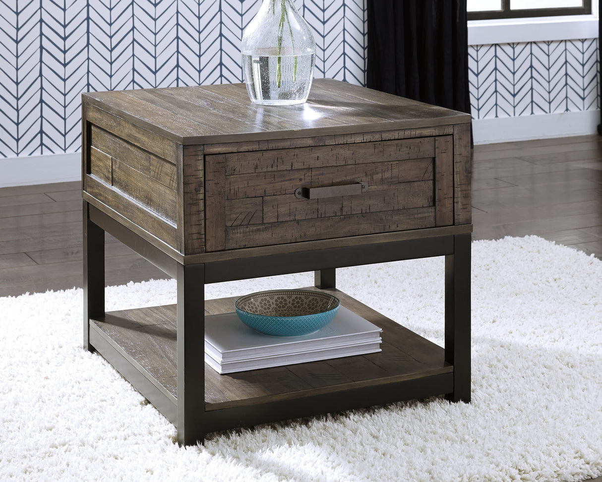 Johurst Coffee Table with 2 End Tables in Grayish Brown from Ashley Furniture - Luna Furniture