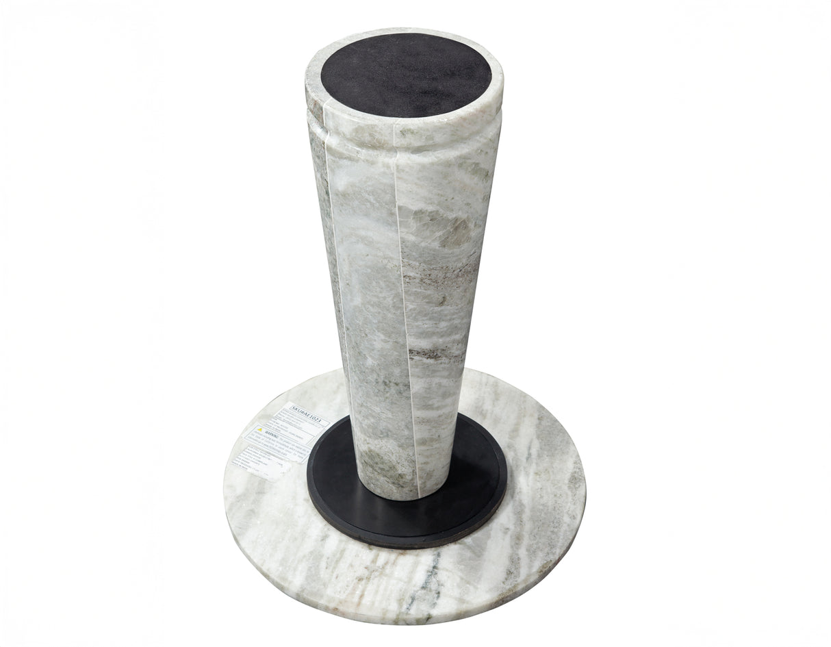 Joni 18″ Round Fantasy Brown Marble Accent End Table from Steve Silver - Luna Furniture