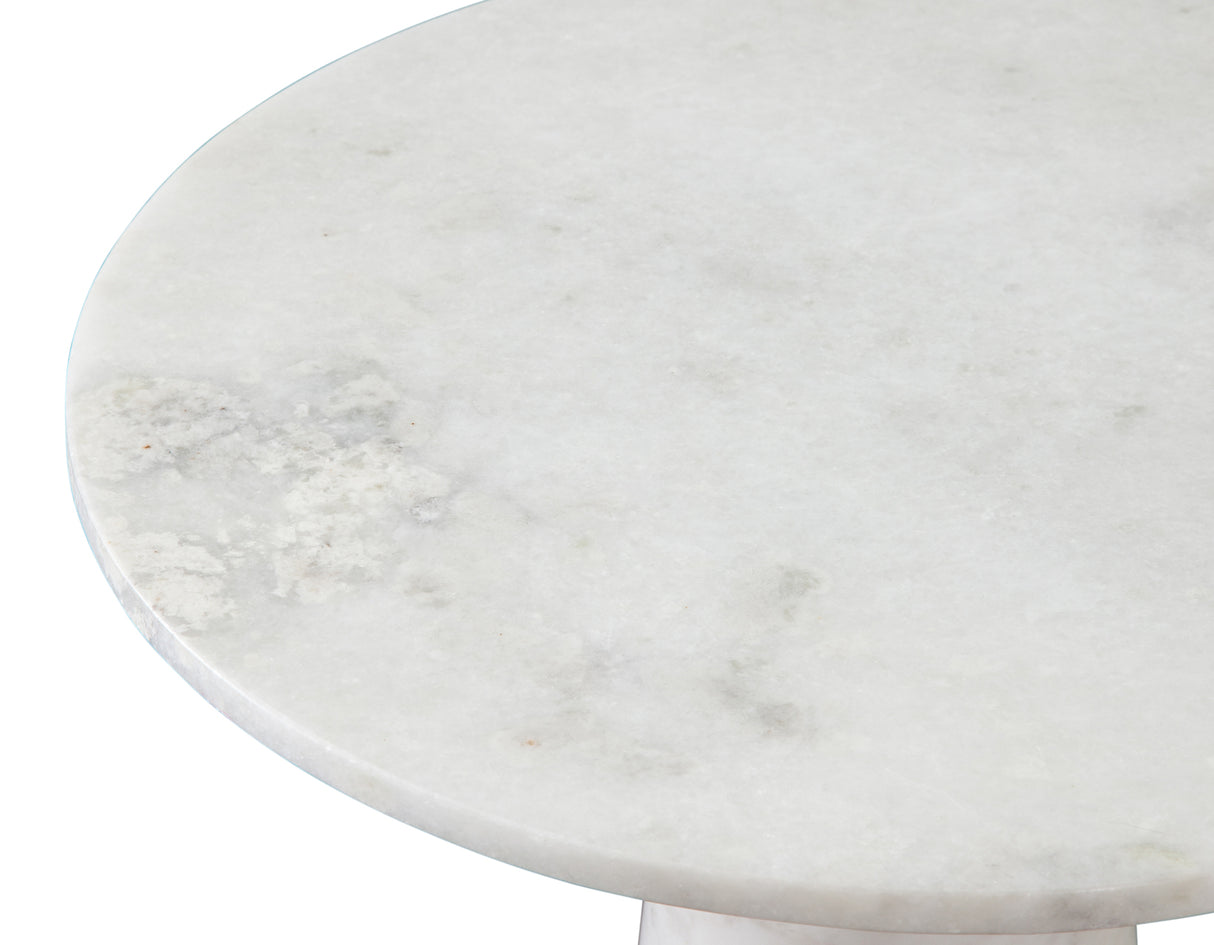 Joni 18″ Round Talita White Marble Accent End Table from Steve Silver - Luna Furniture