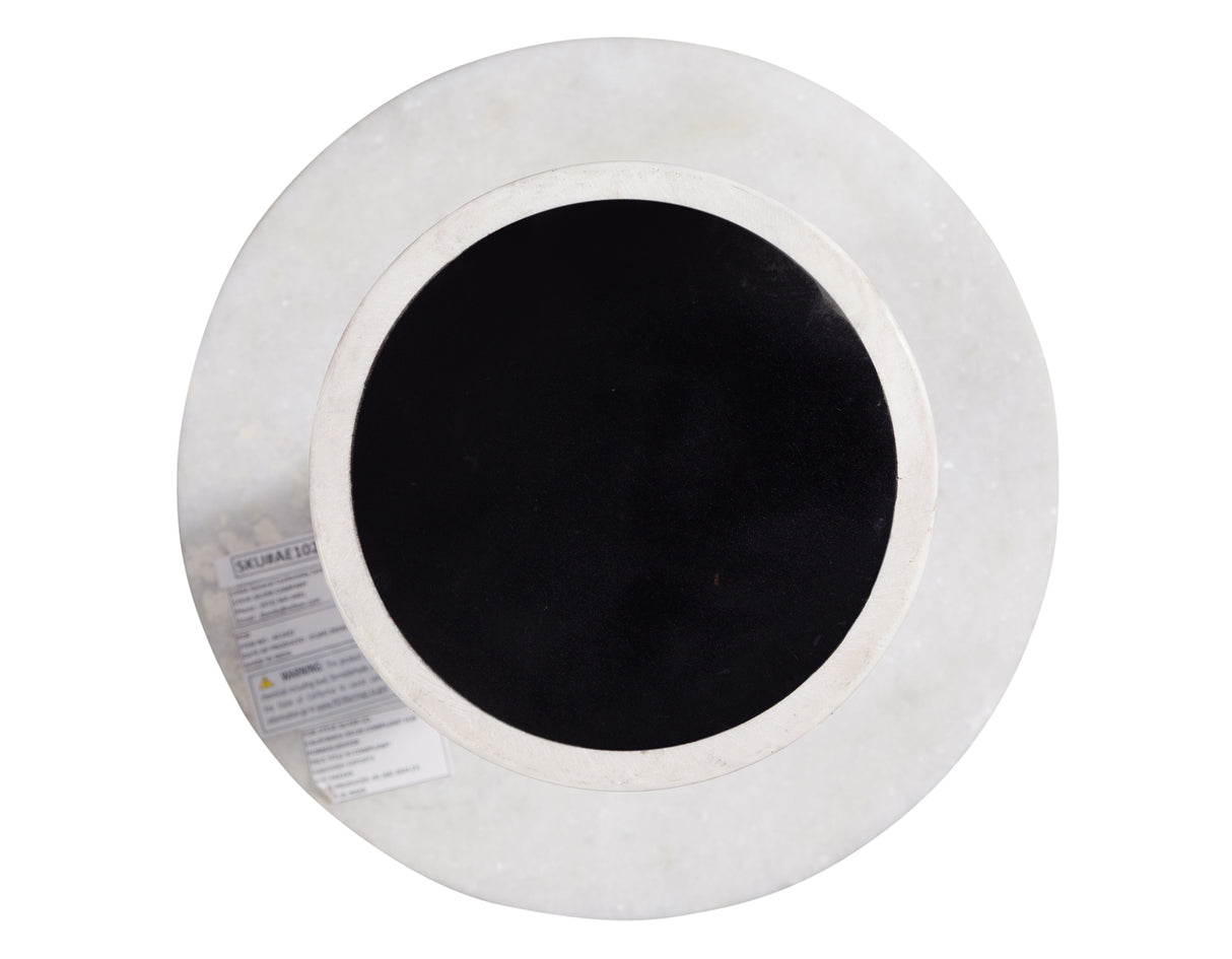 Joni 18″ Round Talita White Marble Accent End Table from Steve Silver - Luna Furniture