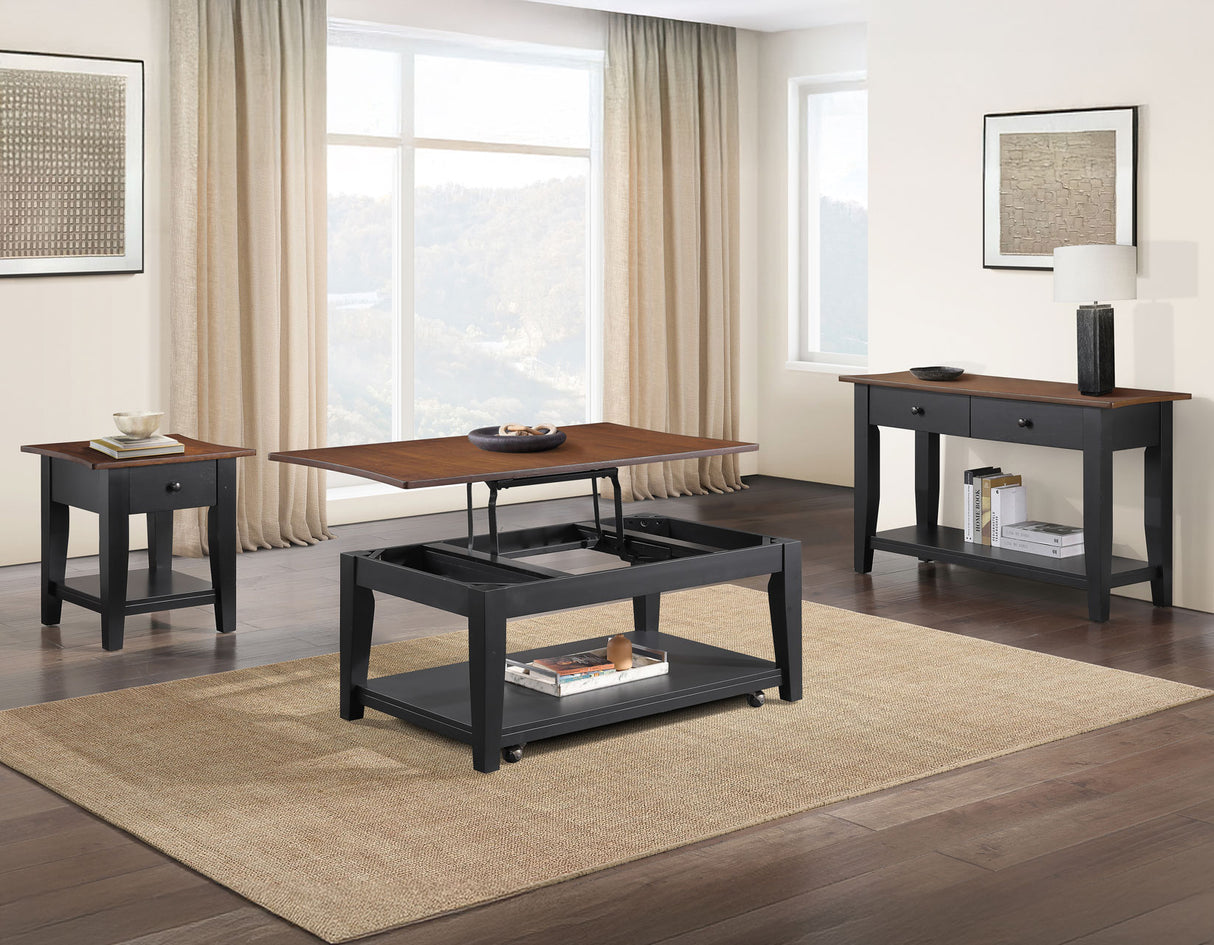 Joplin Walnut/Ebony 3-Piece Lift-Top Table Set from Steve Silver - Luna Furniture