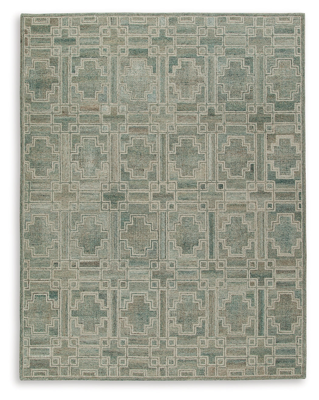 Jossland Green/Ivory Large Rug from Ashley - Luna Furniture
