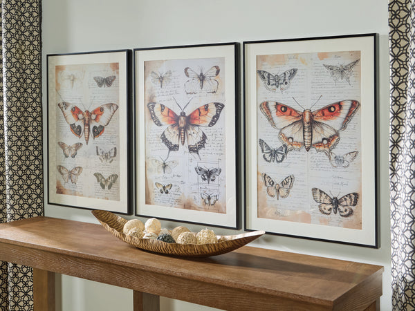 Jossletts Orange/Black/Ivory Wall Art (Set of 3)