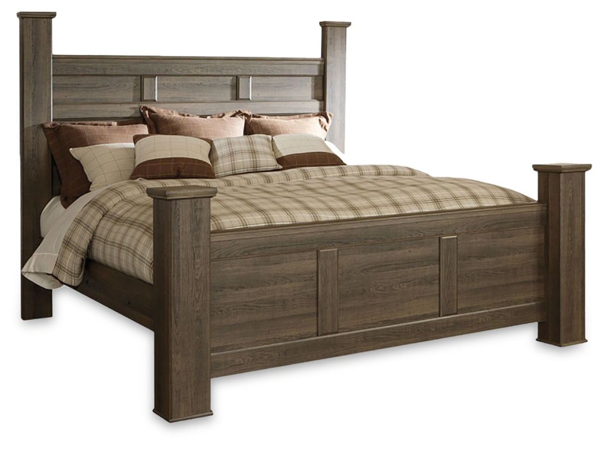 Juararo California King Poster Bed, Dresser and 2 Nightstands from Ashley - Luna Furniture