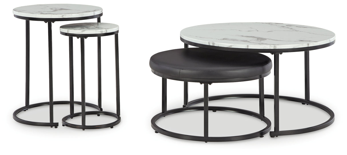 Jusmour Black/White Table (Set of 4) from Ashley - Luna Furniture
