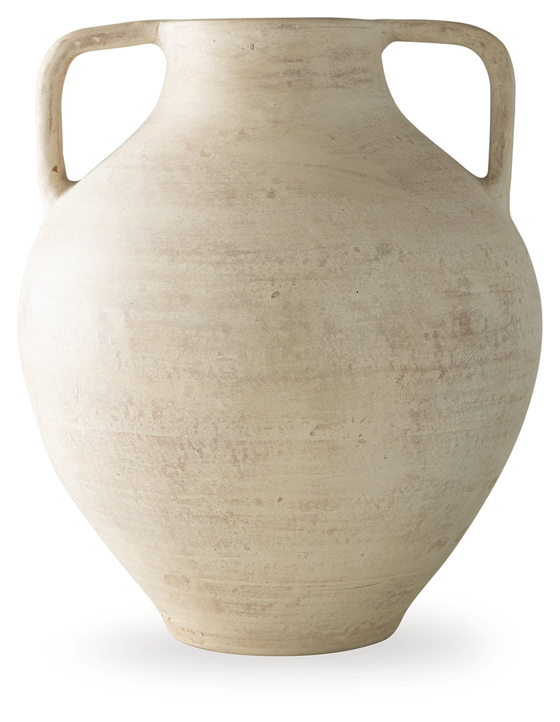 Justy Antique Beige Vase from Ashley - Luna Furniture