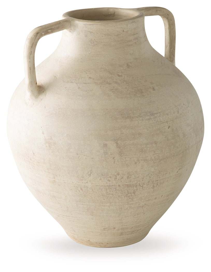 Justy Antique Beige Vase from Ashley - Luna Furniture
