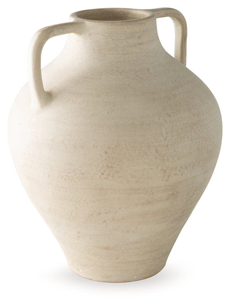 Justy Antique Beige Vase from Ashley Furniture - Luna Furniture