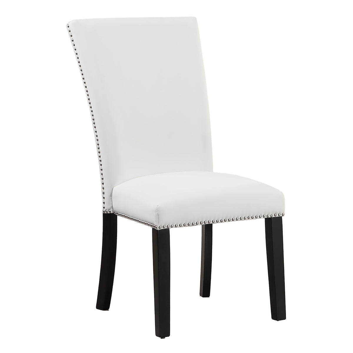 Artemis White/Black 7-Piece White Marble Dining Set with White Vegan Leather Chairs from Steve Silver - Luna Furniture
