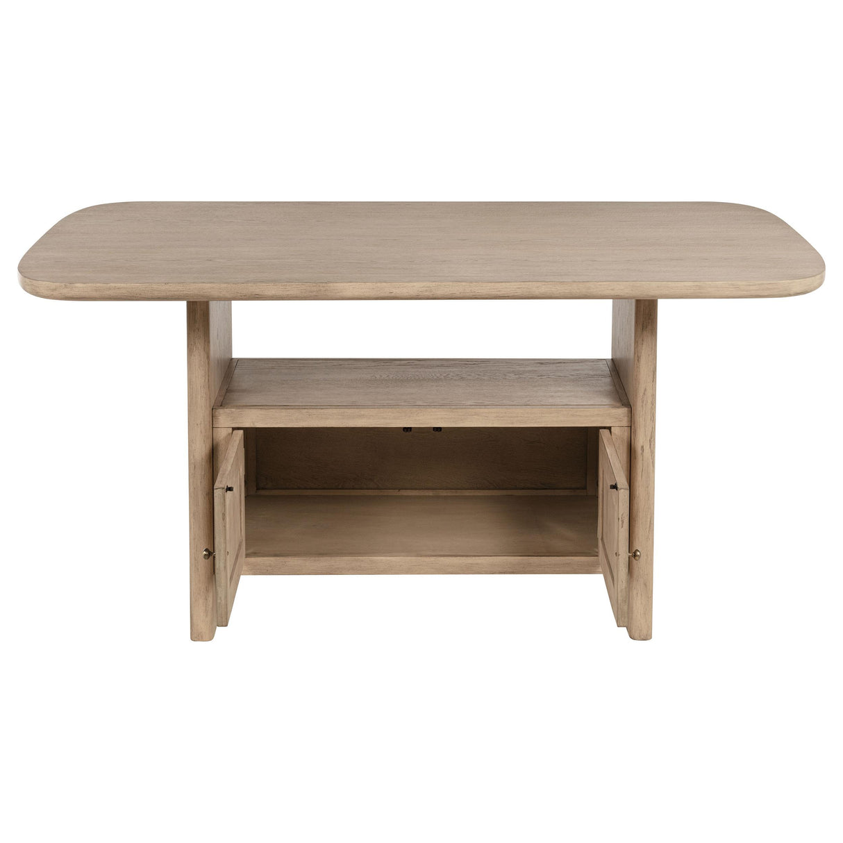 Kailani Beige Oak Cane Counter Height Storage Dining Table from Coaster - Luna Furniture