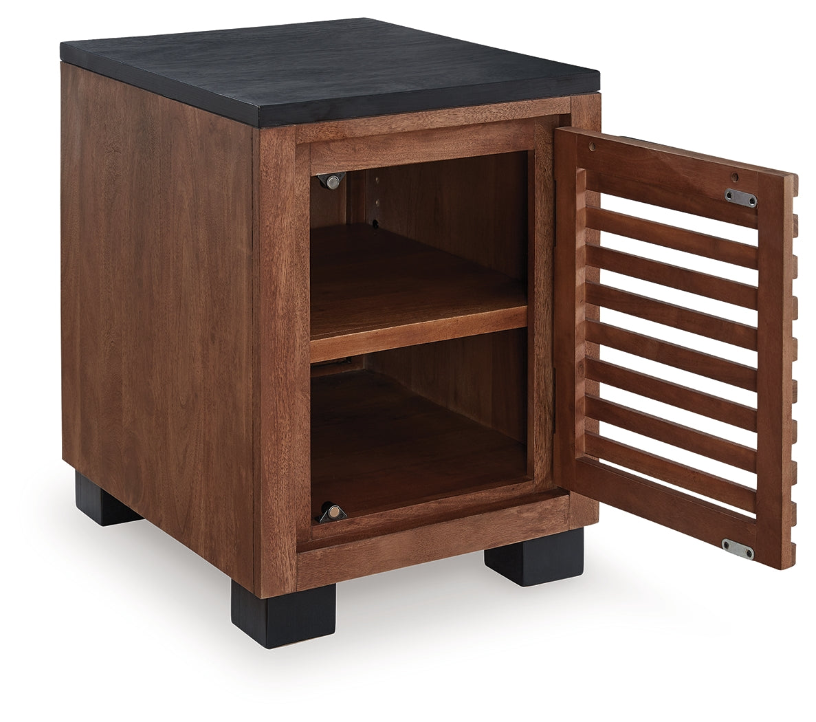 Kallari Warm Brown/Black Chairside End Table from Ashley - Luna Furniture