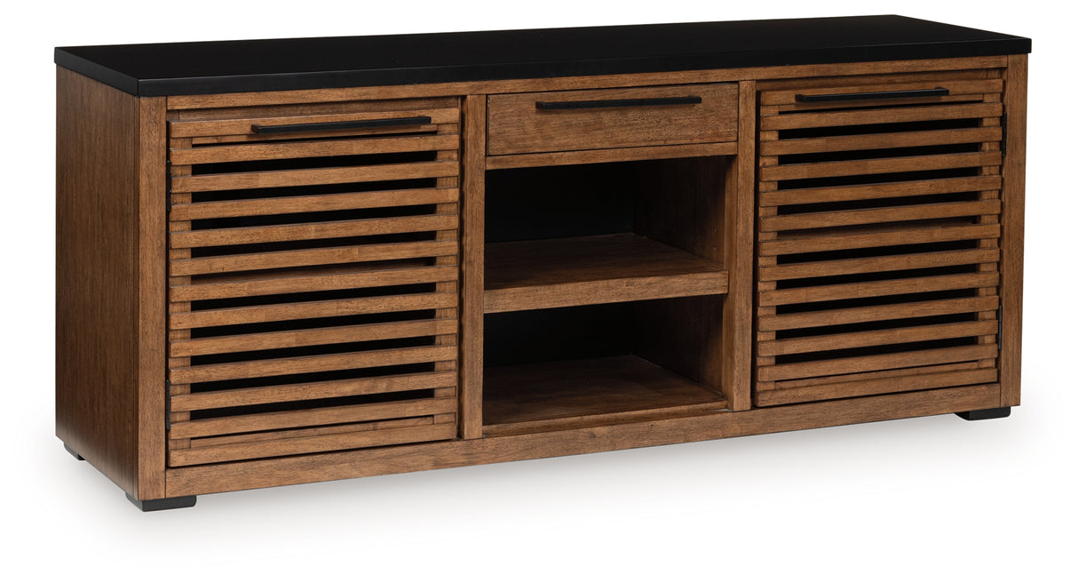 Kallari Warm Brown/Black Credenza from Ashley Furniture - Luna Furniture