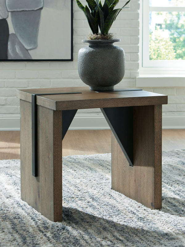 Kandinew Light Brown End Table