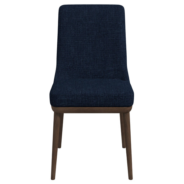 Kate Dark Blue/Brown Fabric Dining Chair, Set Of 2