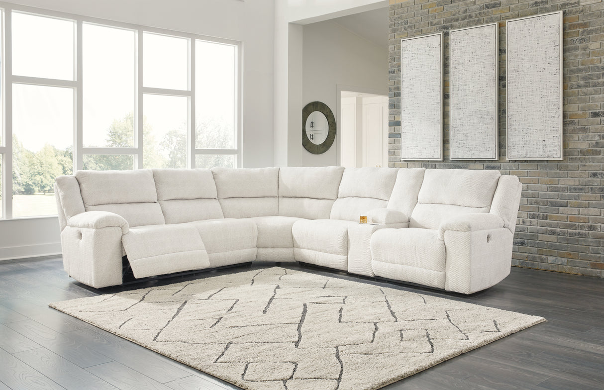 Keensburg 3-Piece Sectional with Recliner in Linen from Ashley - Luna Furniture