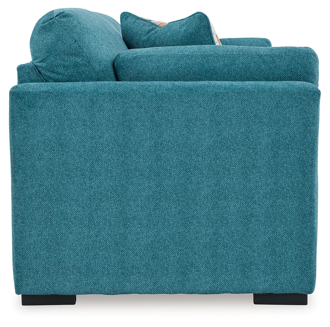 Keerwick Teal Queen Sofa Sleeper, Loveseat and Ottoman from Ashley - Luna Furniture