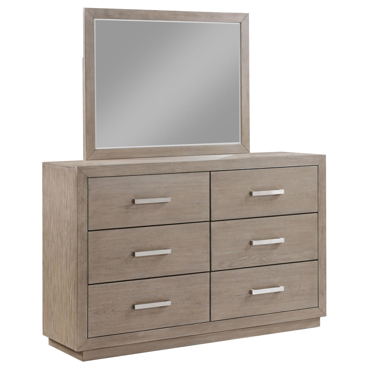 Kenora Barley Brown 6-Drawer Dresser and Mirror from Coaster - Luna Furniture