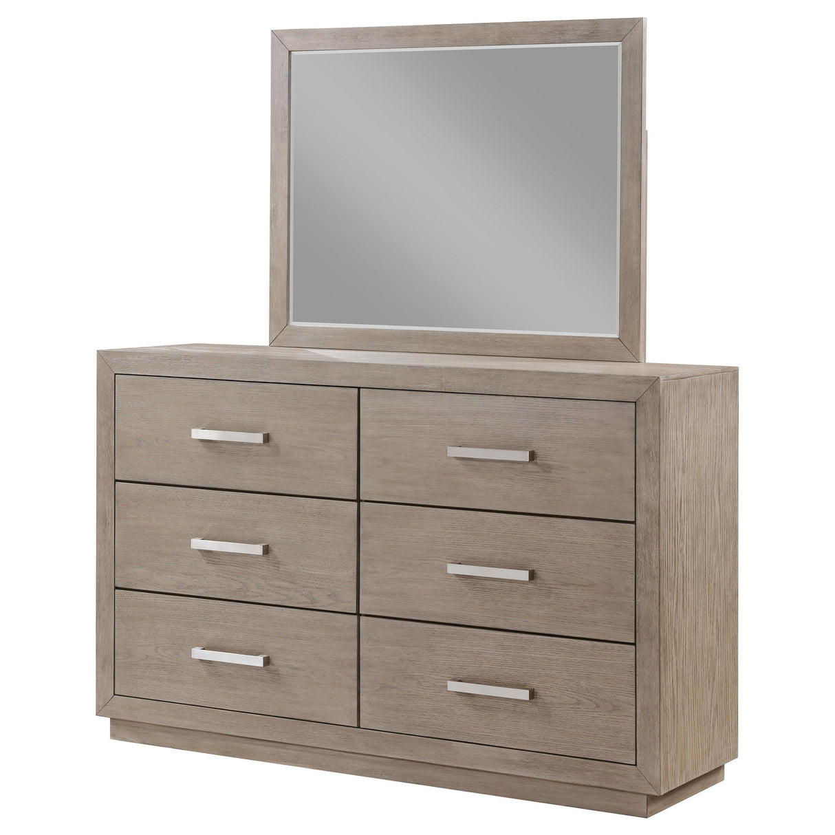 Kenora Barley Brown 6-Drawer Dresser and Mirror from Coaster - Luna Furniture