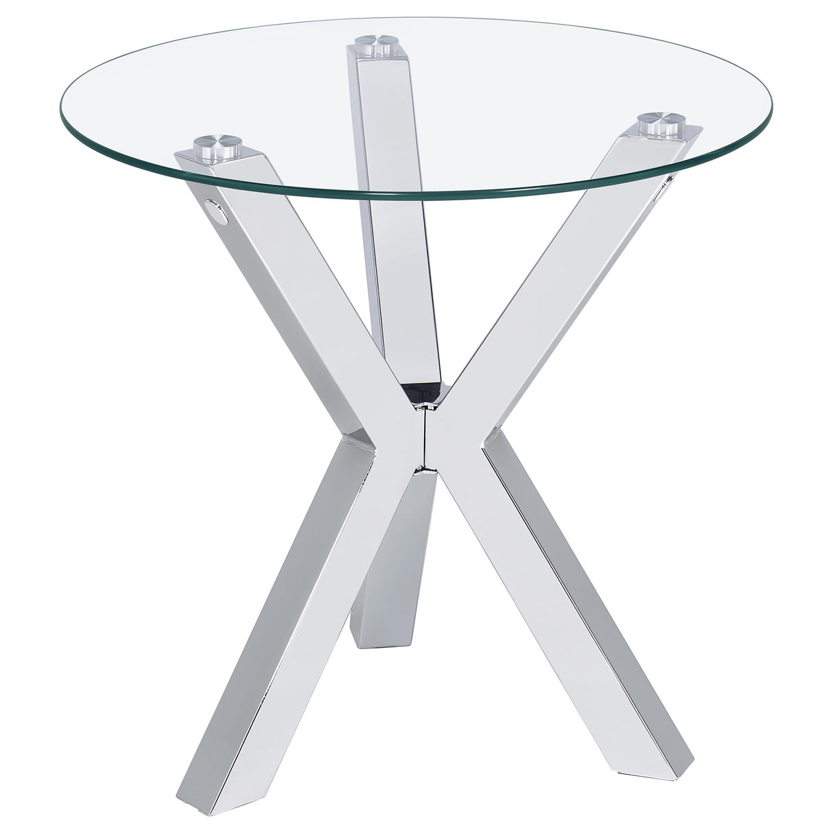 Kenzie Chrome 2-Piece Round Coffee and End Table Set from Coaster - Luna Furniture