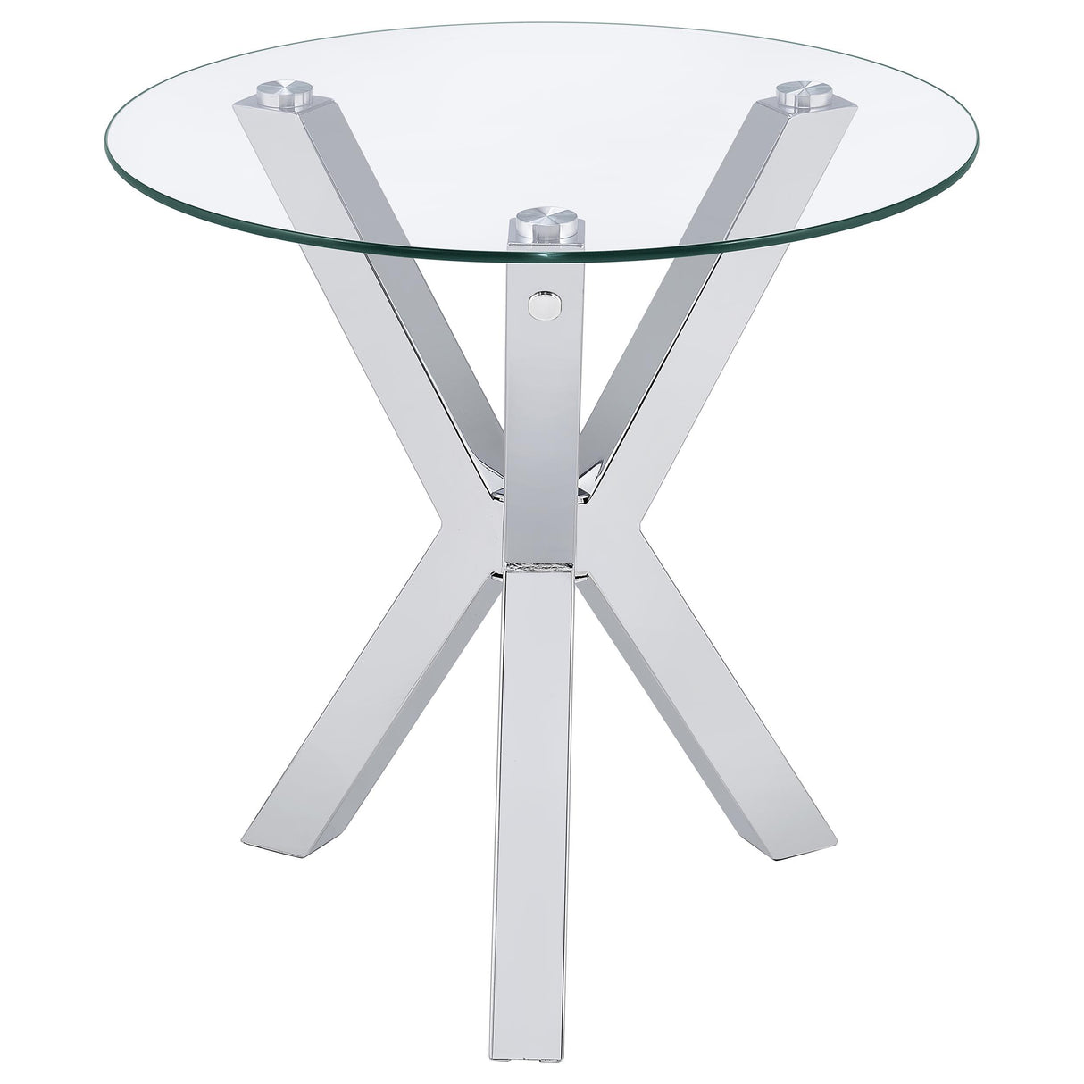 Kenzie Chrome 2-Piece Round Coffee and End Table Set from Coaster - Luna Furniture