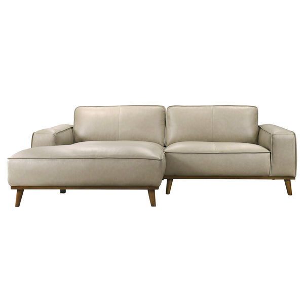 Kerrville Beige Leather Left Sectional Sofa