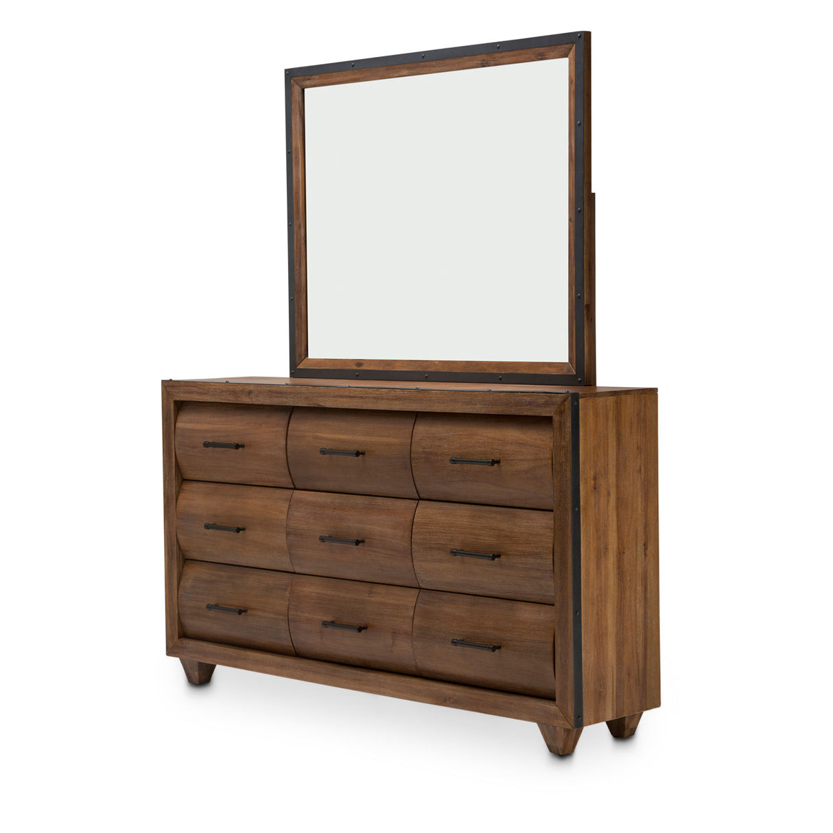 Brooklyn Walk Burnt Umber Dresser With Mirror from Michael Amini - Luna Furniture