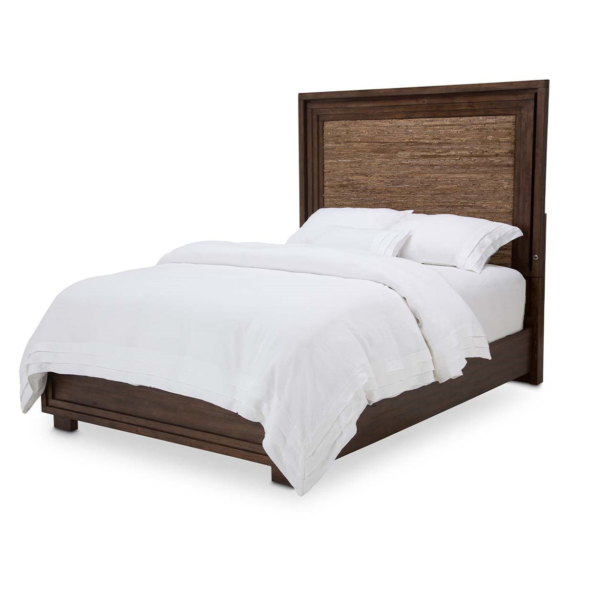 Carrollton Rustic Ranch Queen Panel Bed W/fabric Insert (3 Pc) from Michael Amini - Luna Furniture
