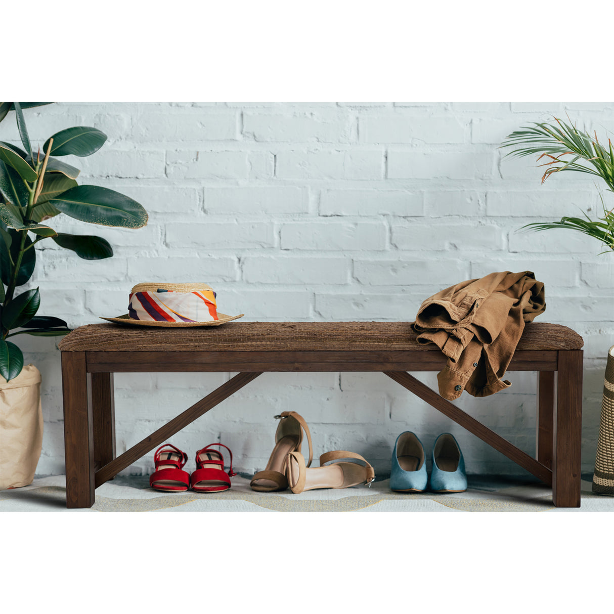 Carrollton Rustic Ranch Bench from Michael Amini - Luna Furniture