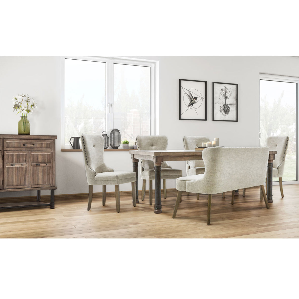 Crossings Reclaimed Barn Rectangular Dining Table from Michael Amini - Luna Furniture