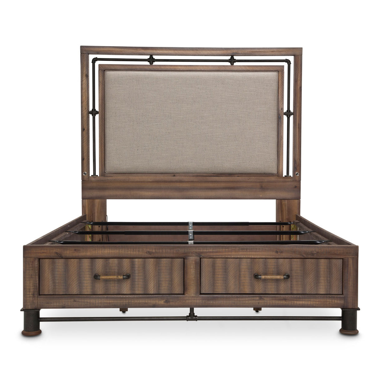 Crossings Reclaimed Barn Eastern King Panel Bed W/ Drawers from Michael Amini - Luna Furniture