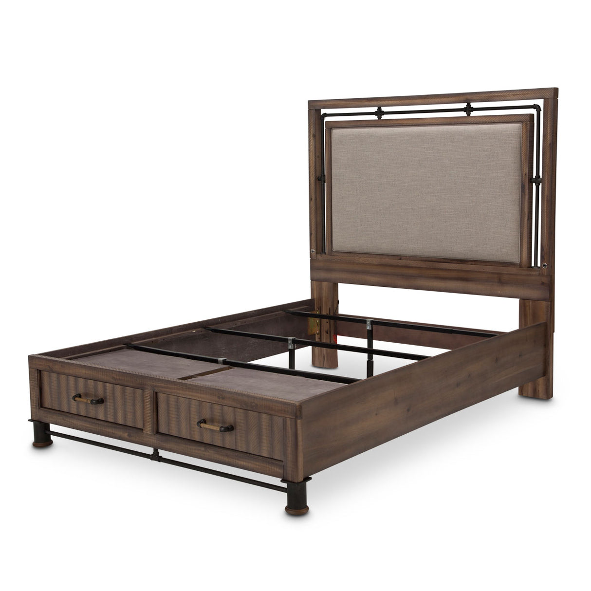 Crossings Reclaimed Barn Eastern King Panel Bed W/ Drawers from Michael Amini - Luna Furniture