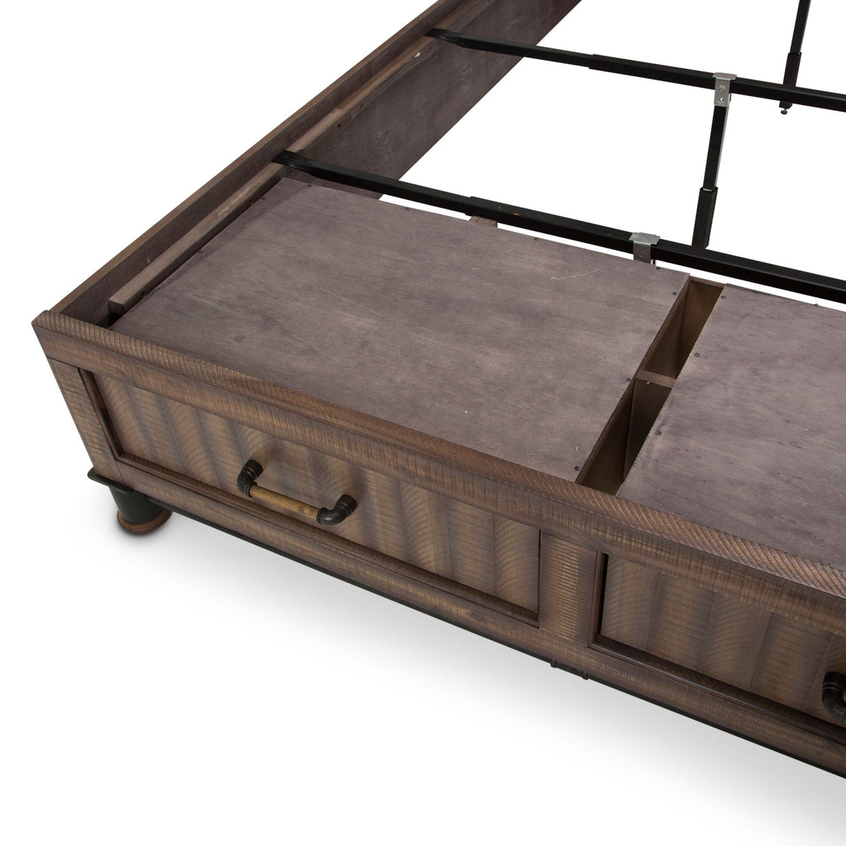 Crossings Reclaimed Barn Eastern King Panel Bed W/ Drawers from Michael Amini - Luna Furniture