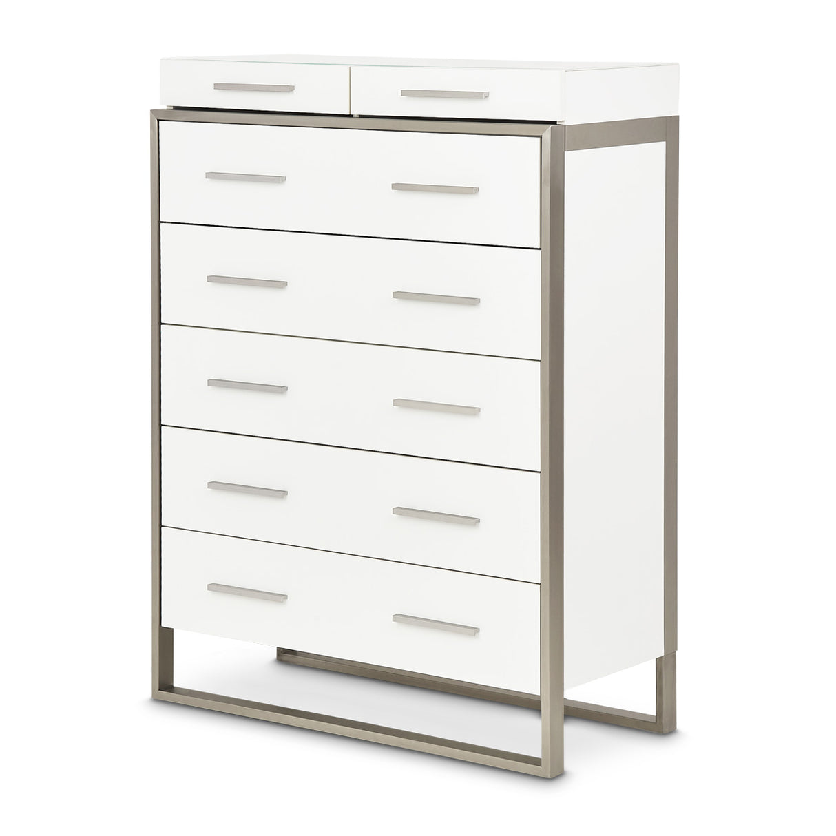 Marquee Cloud White 7-drawer Vertical Chest from Michael Amini - Luna Furniture