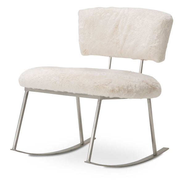 A La Carte Brushed Silver Pebble Beach Rocker Chair Powder
