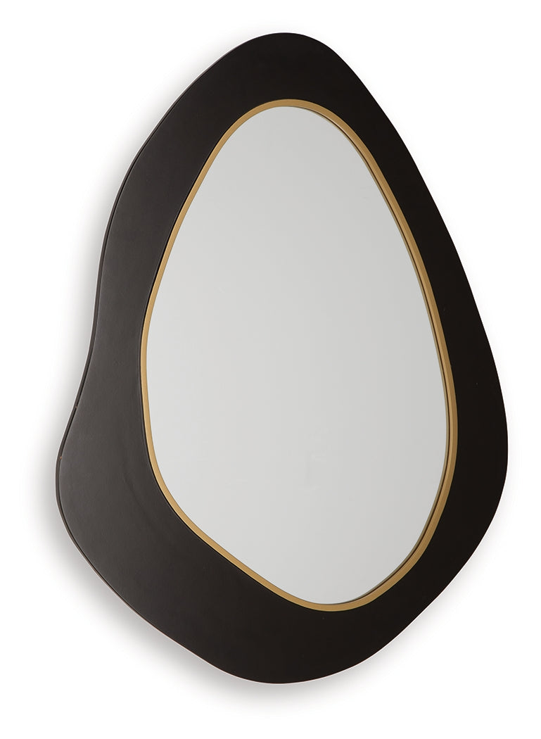 Kierlock Black/Gold Finish Accent Mirror from Ashley - Luna Furniture