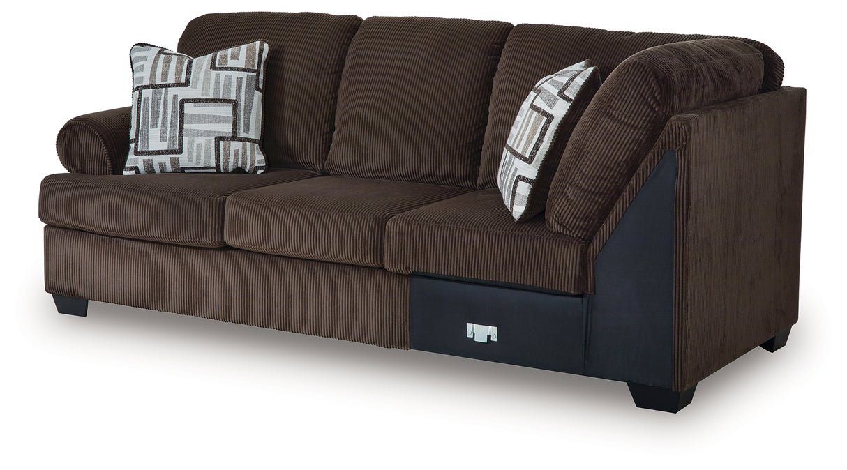 Kimlee Chocolate Left-Arm Facing Sofa from Ashley - Luna Furniture