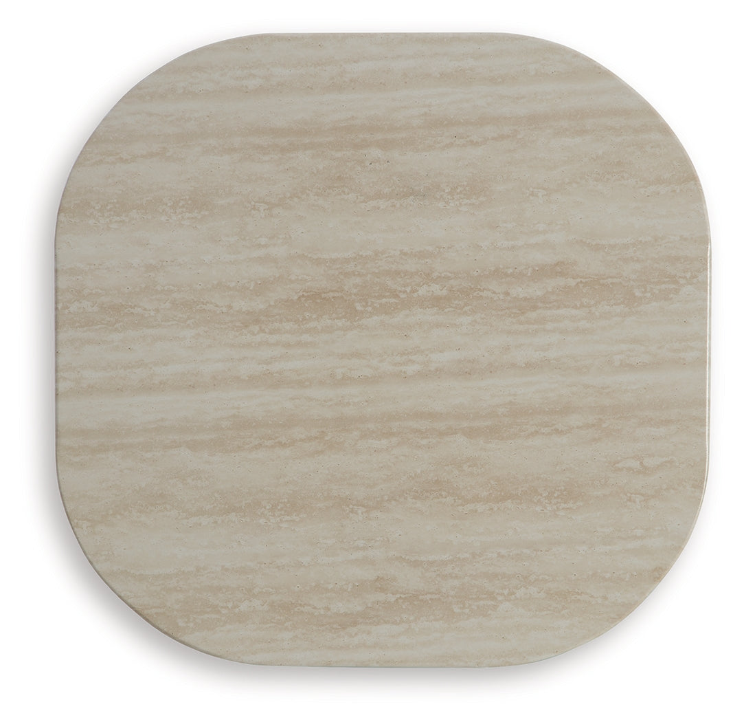 Kimora Beige/Dark Brown Outdoor End Table from Ashley - Luna Furniture