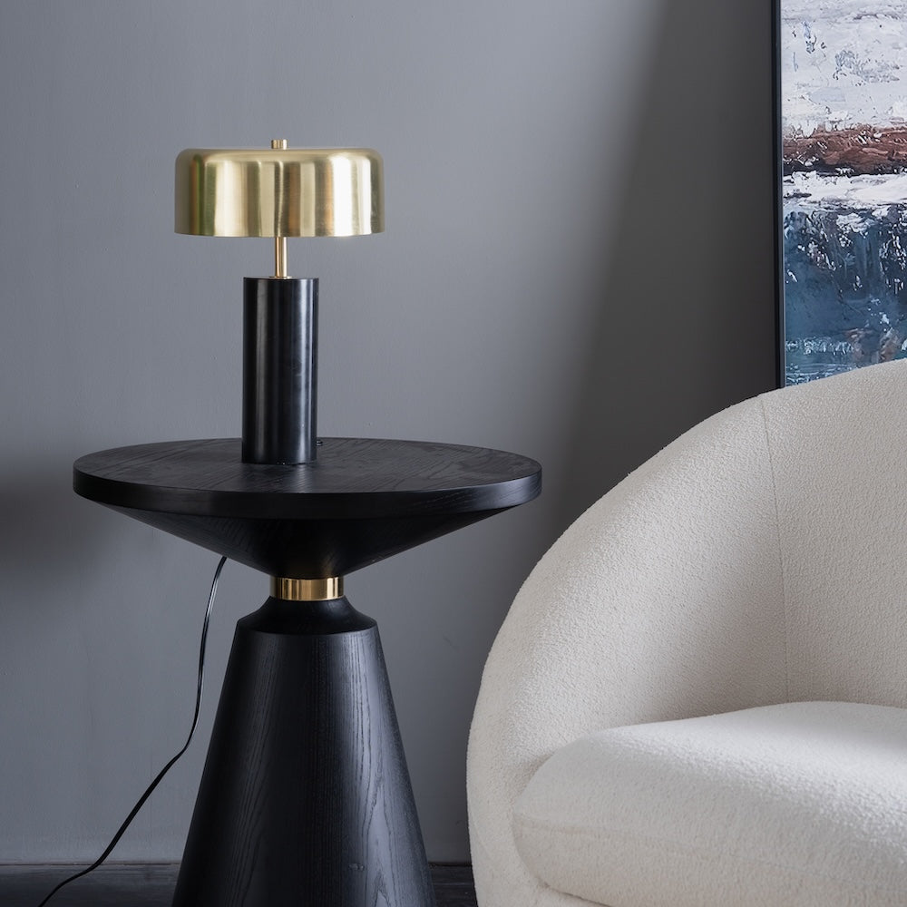 Kinetic Table Lamp - Gold outer and White inner from Ashcroft Furniture - Luna Furniture
