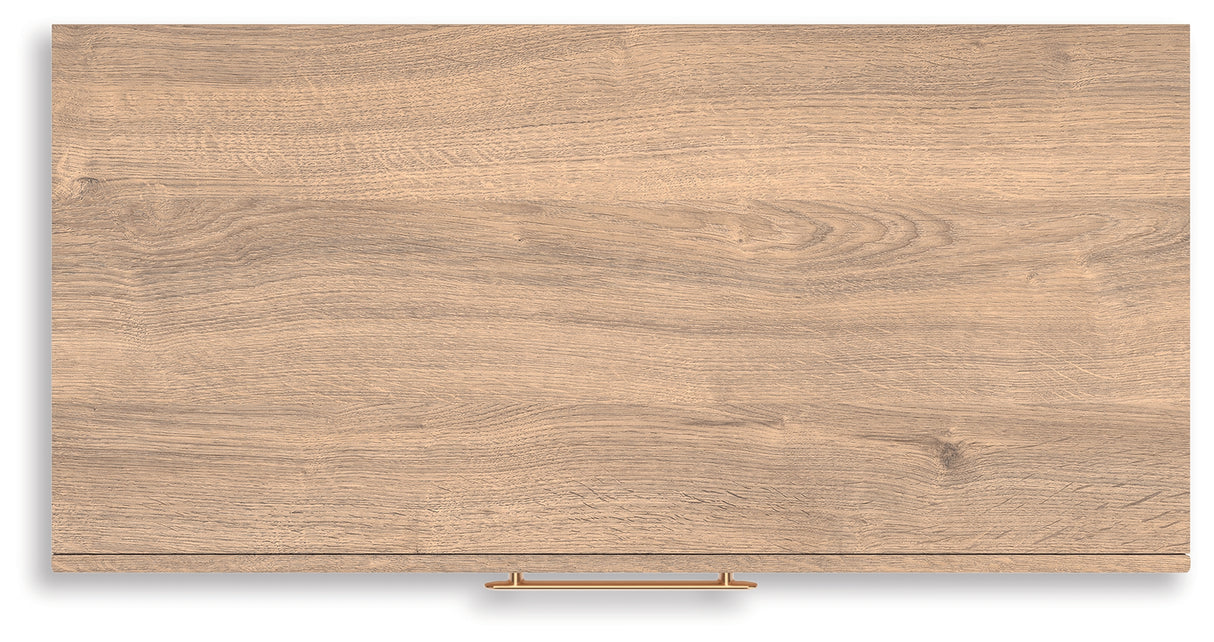 Kinlanni King Upholstered Panel Bed with Dresser and Chest in Tan from Ashley - Luna Furniture