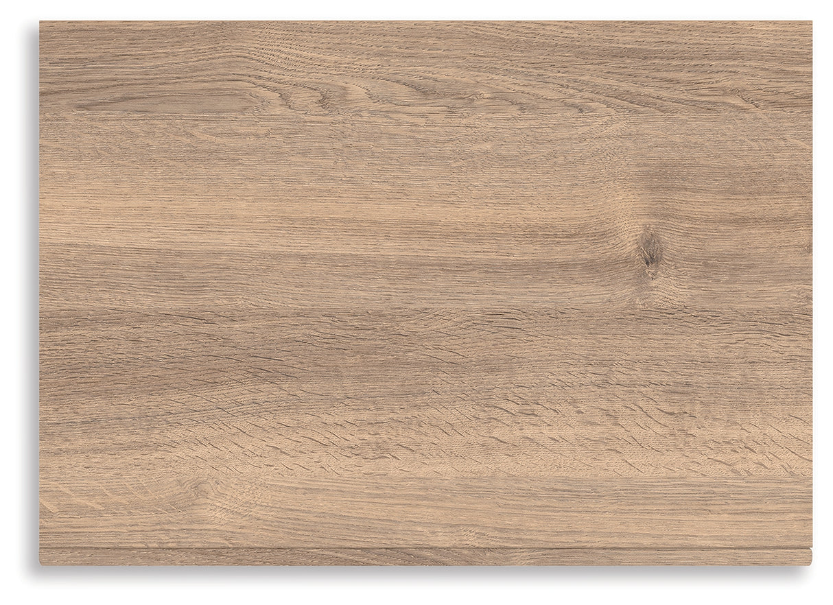 Kinlanni Queen Upholstered Panel Bed with Dresser and Nightstand in Tan from Ashley - Luna Furniture