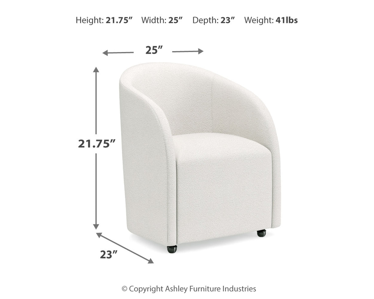 Korestone Home Office Desk with Chair and Storage in Warm Brown from Ashley - Luna Furniture
