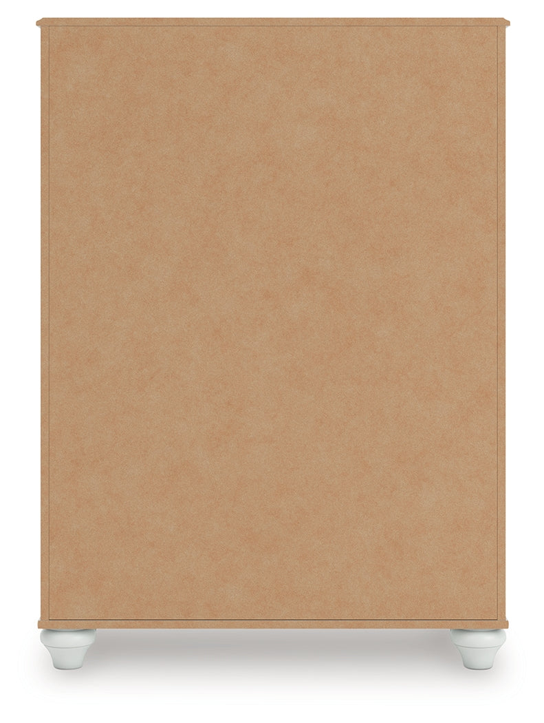 Kozlani Full Upholstered Panel Bed with Dresser and Chest in White from Ashley - Luna Furniture