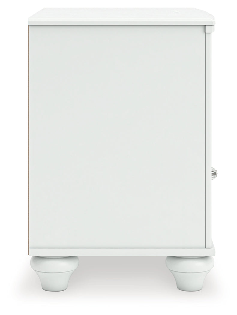 Kozlani Full Upholstered Panel Bed with Dresser and Nightstand in White from Ashley - Luna Furniture