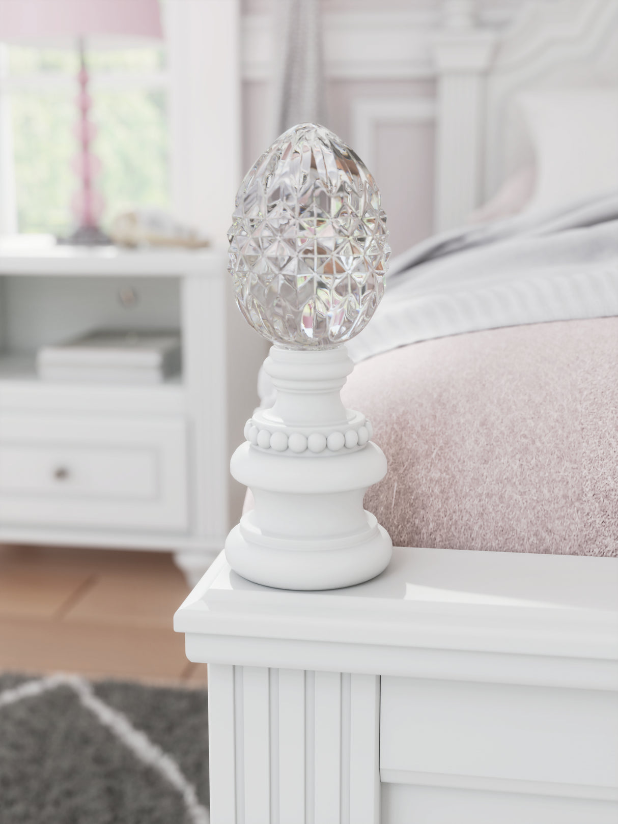 Kozlani Full Upholstered Panel Bed with Mirrored Dresser in White from Ashley - Luna Furniture